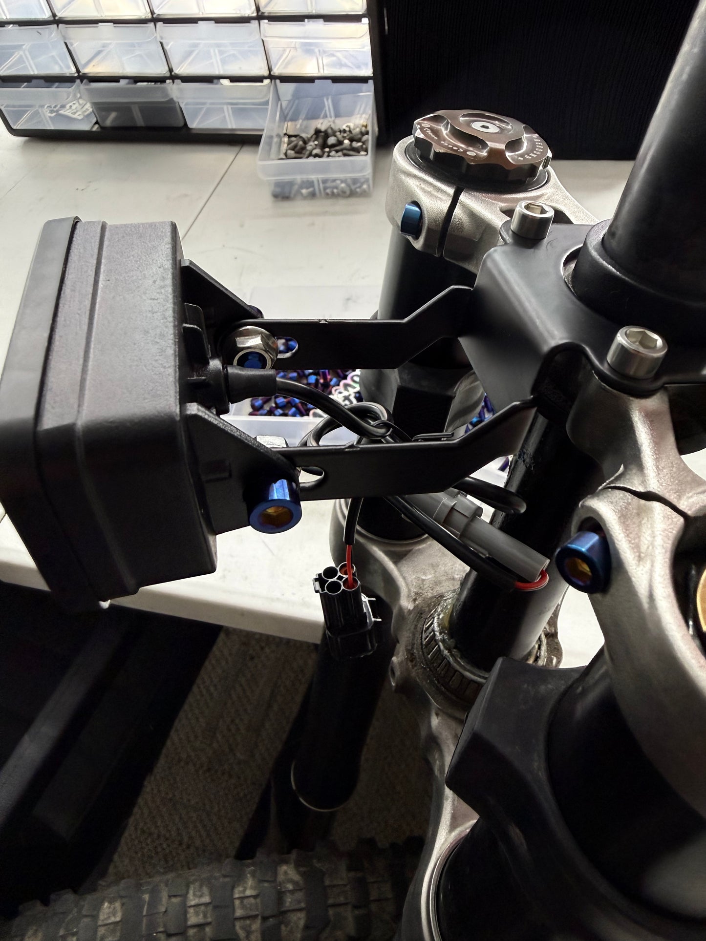 Head light mount titanium