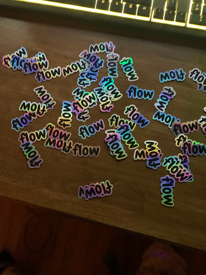 Flow holographic stickers